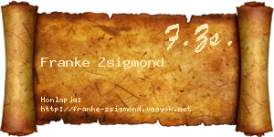 Franke Zsigmond névjegykártya